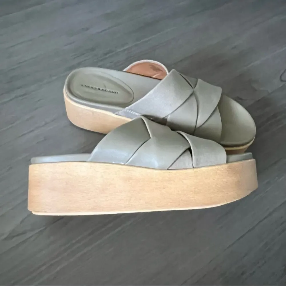 Lucky Brand Dikona Strappy Platform Wedge Sandal 11M